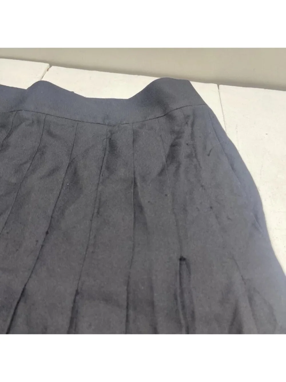 CHANEL Black 100% Silk Maxi Skirt CC Logo Buttons Side Slit FR 44 Made in France